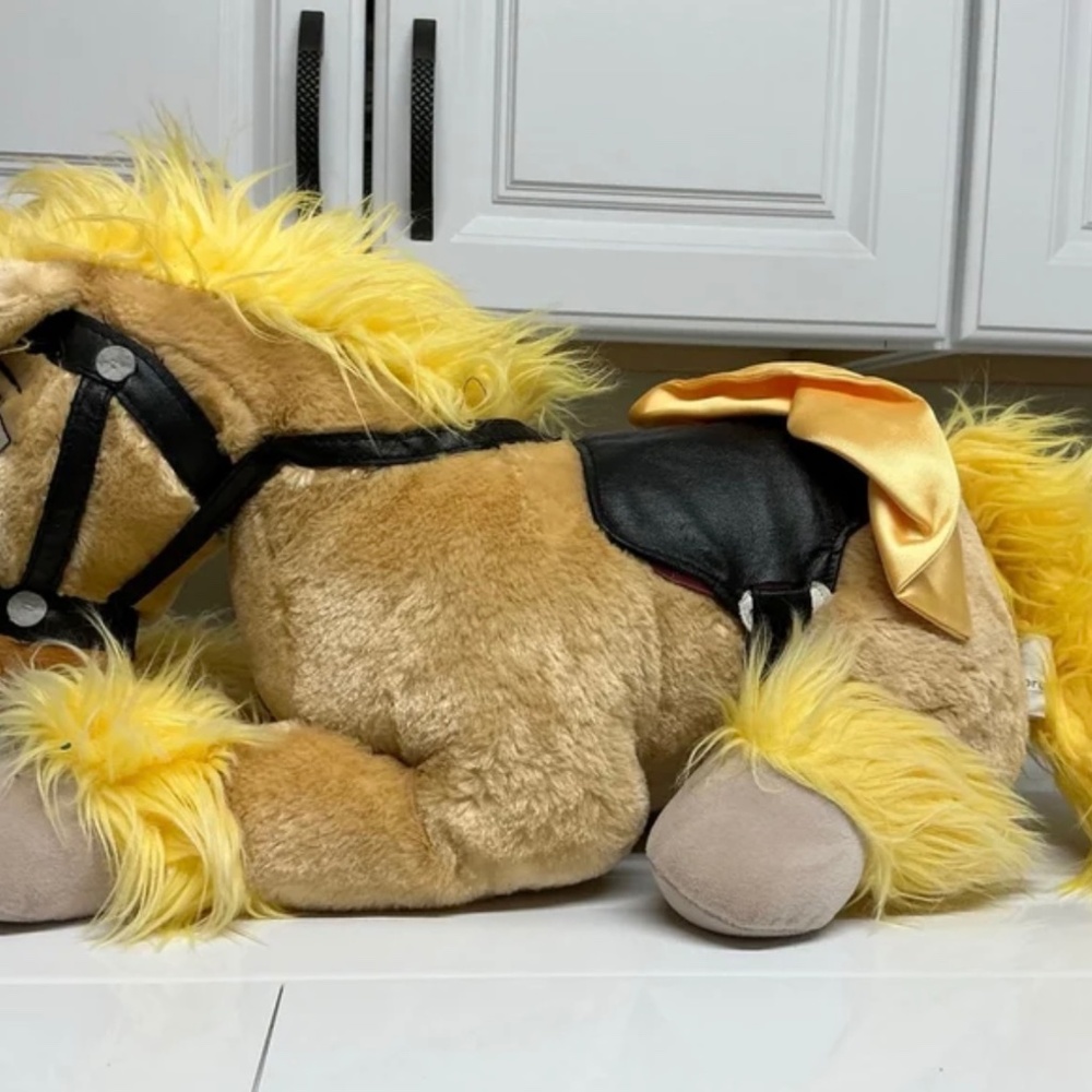 Vintage Disney Beauty and the Beast Philippe 28” Plush Horse Y2k